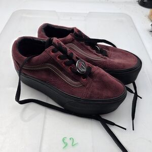 Vans Burgundy and Black Athletic Shoes